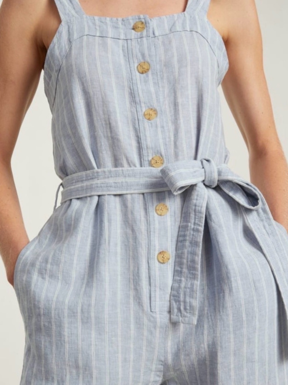 Everlane Linen Tie-Waist Jumpsuit - Picture 2 of 8